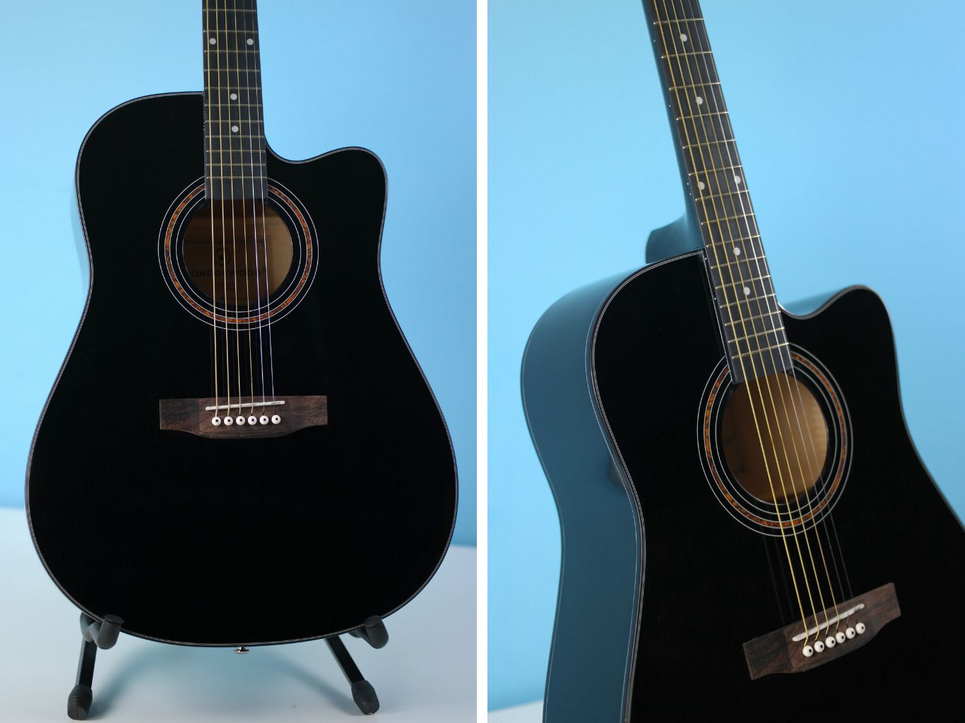 Condorwood Baltia 41 BK juodos akustinės gitaros galinė dalis